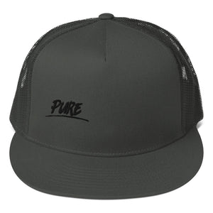 PURE Black on Black Trucker Hat